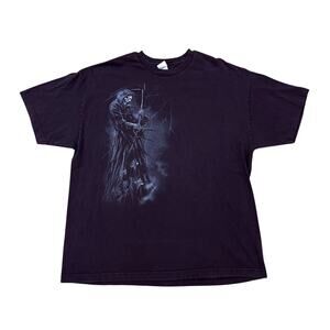 Y2K Grim Reaper Skull tee